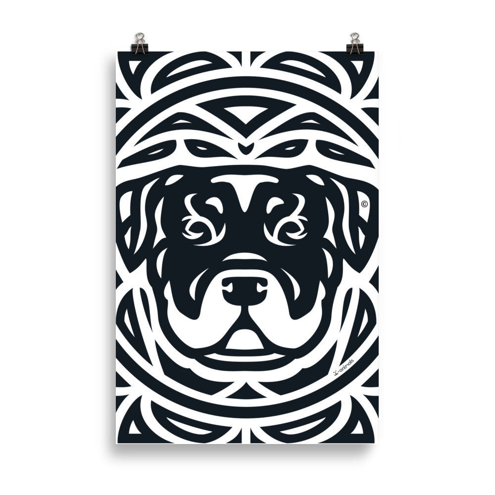Pôster Rottweiler - Tribal - i-animals