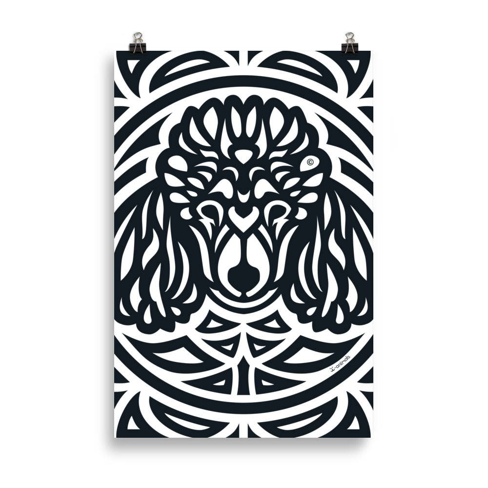 Pôster Poodle - Tribal - i-animals