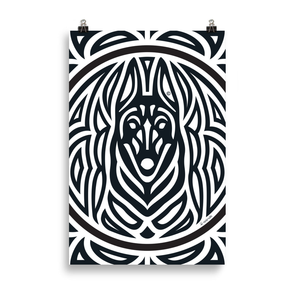Pôster Malinois - Tribal - i-animals