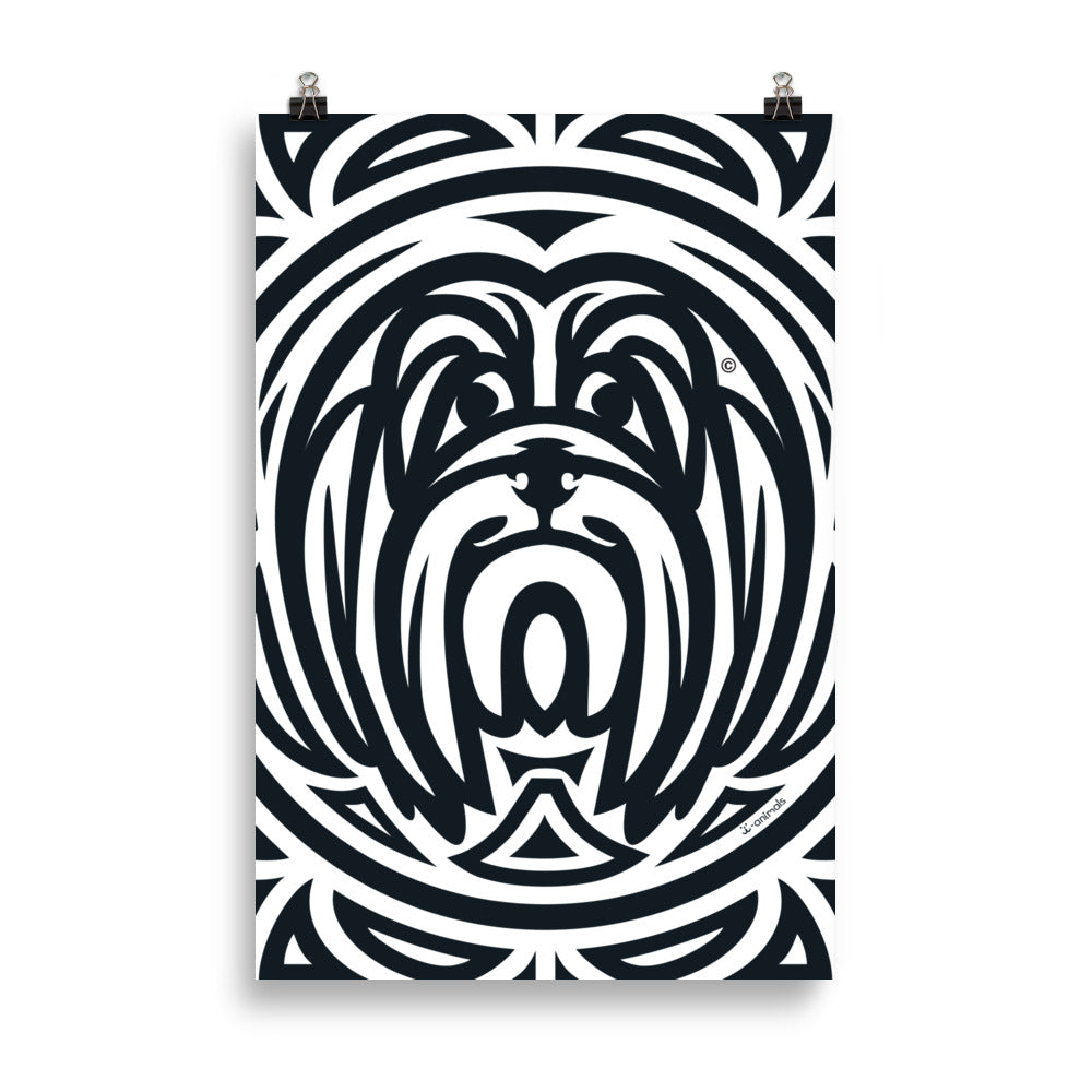 Pôster Lhasa Apso - Tribal - i-animals