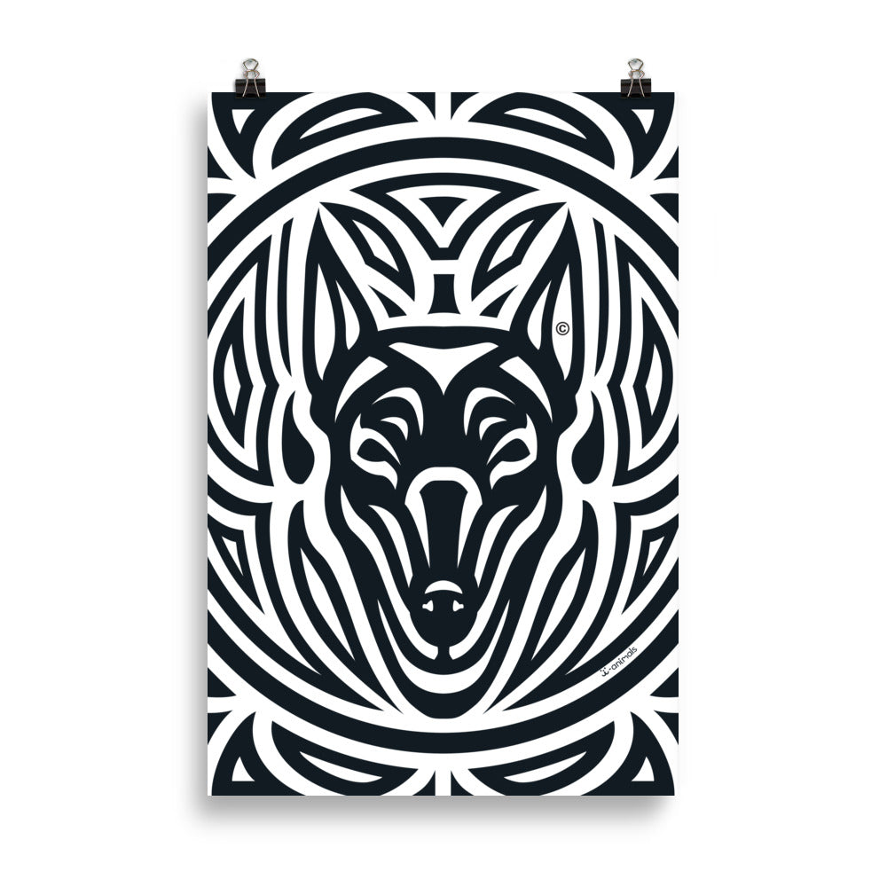 Pôster Doberman - Tribal - i-animals