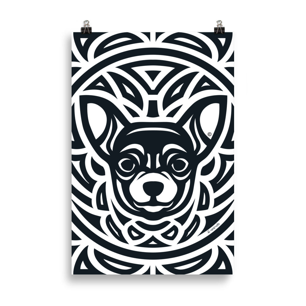 Pôster Chihuahua - Tribal - i-animals