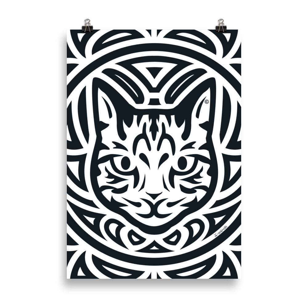 Pôster Gato Tigrado - Tribal - i-animals