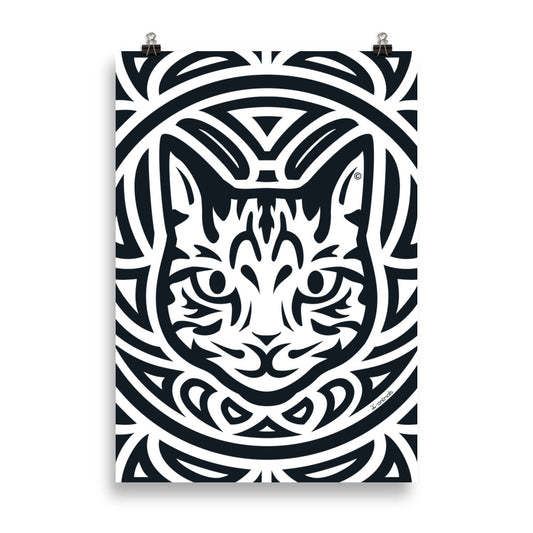 Pôster Gato Tigrado - Tribal - i-animals
