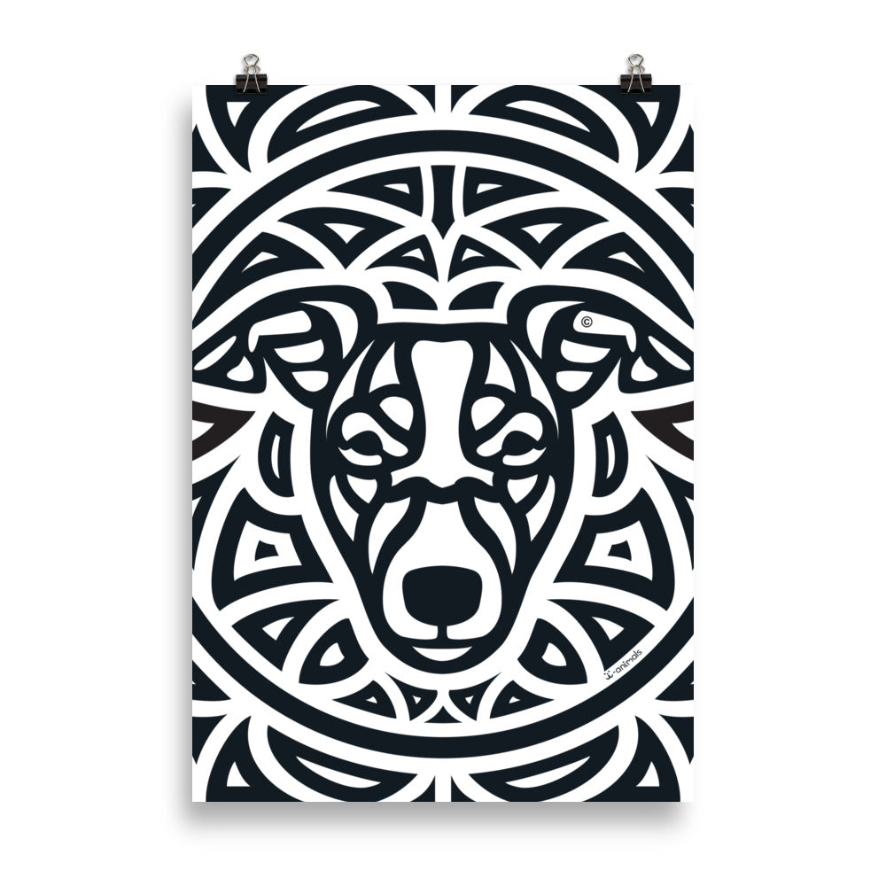 Pôster Whippet - Tribal - i-animals