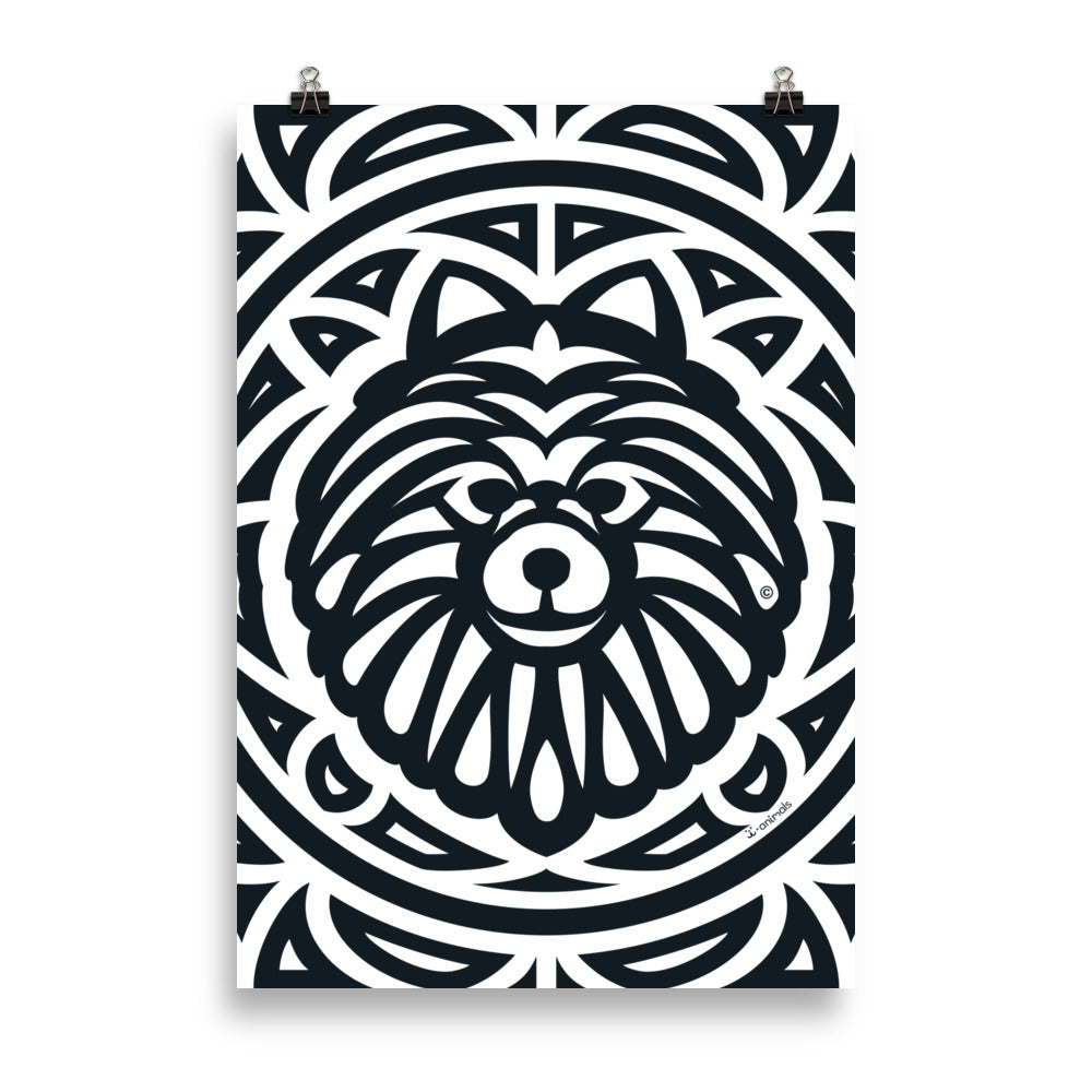 Pôster Spitz Alemão - Tribal - i-animals