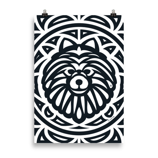 Pôster Spitz Alemão - Tribal - i-animals