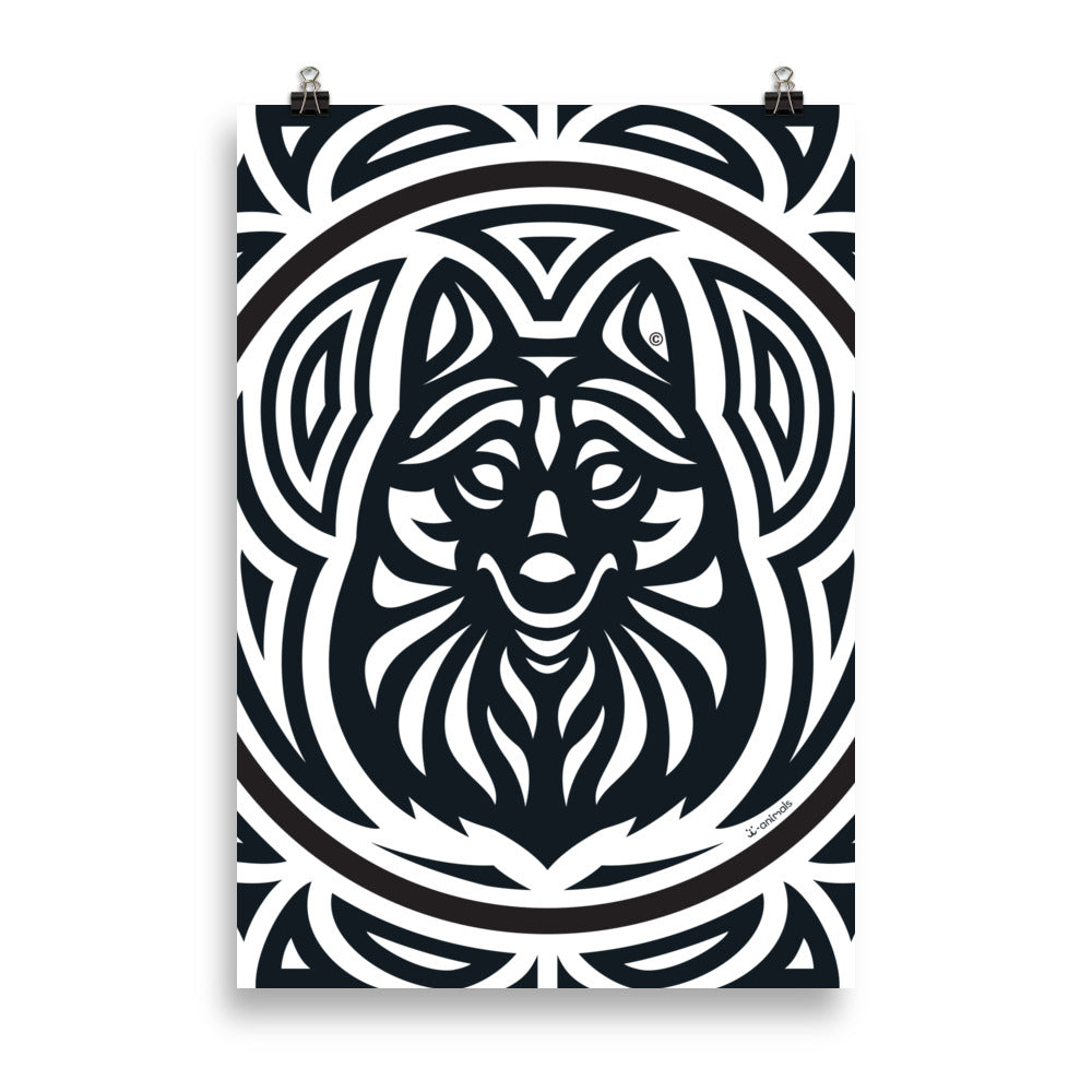 Pôster Schipperke - Tribal - i-animals