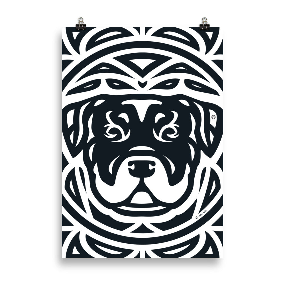 Pôster Rottweiler - Tribal - i-animals
