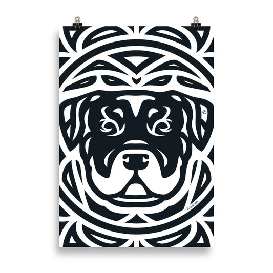 Pôster Rottweiler - Tribal - i-animals