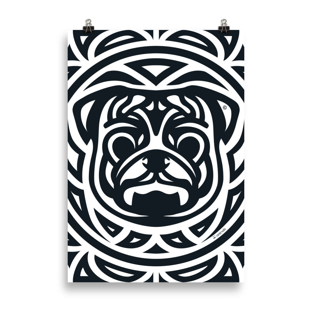 Pôster Pug - Tribal - i-animals