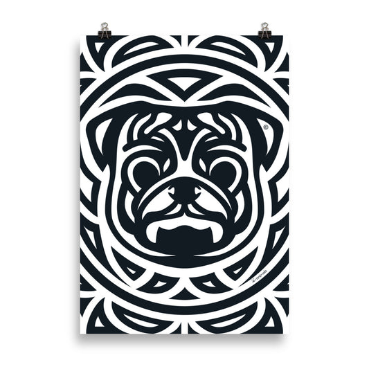 Pôster Pug - Tribal - i-animals
