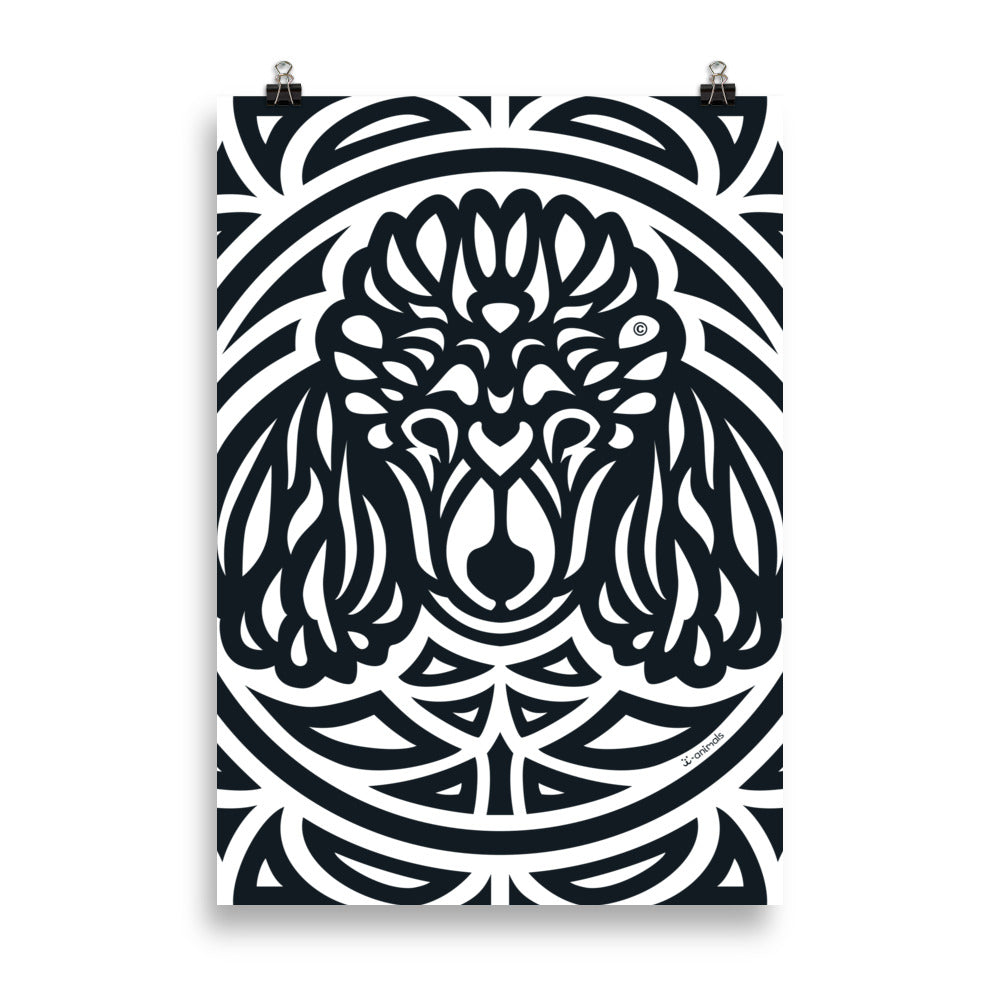 Pôster Poodle - Tribal - i-animals