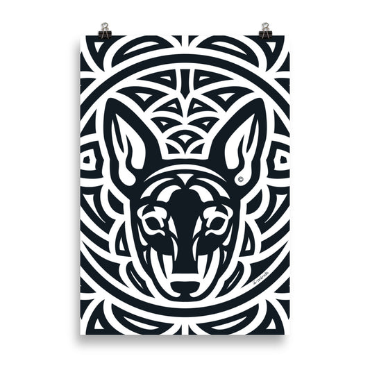 Pôster Pinscher - Tribal - i-animals