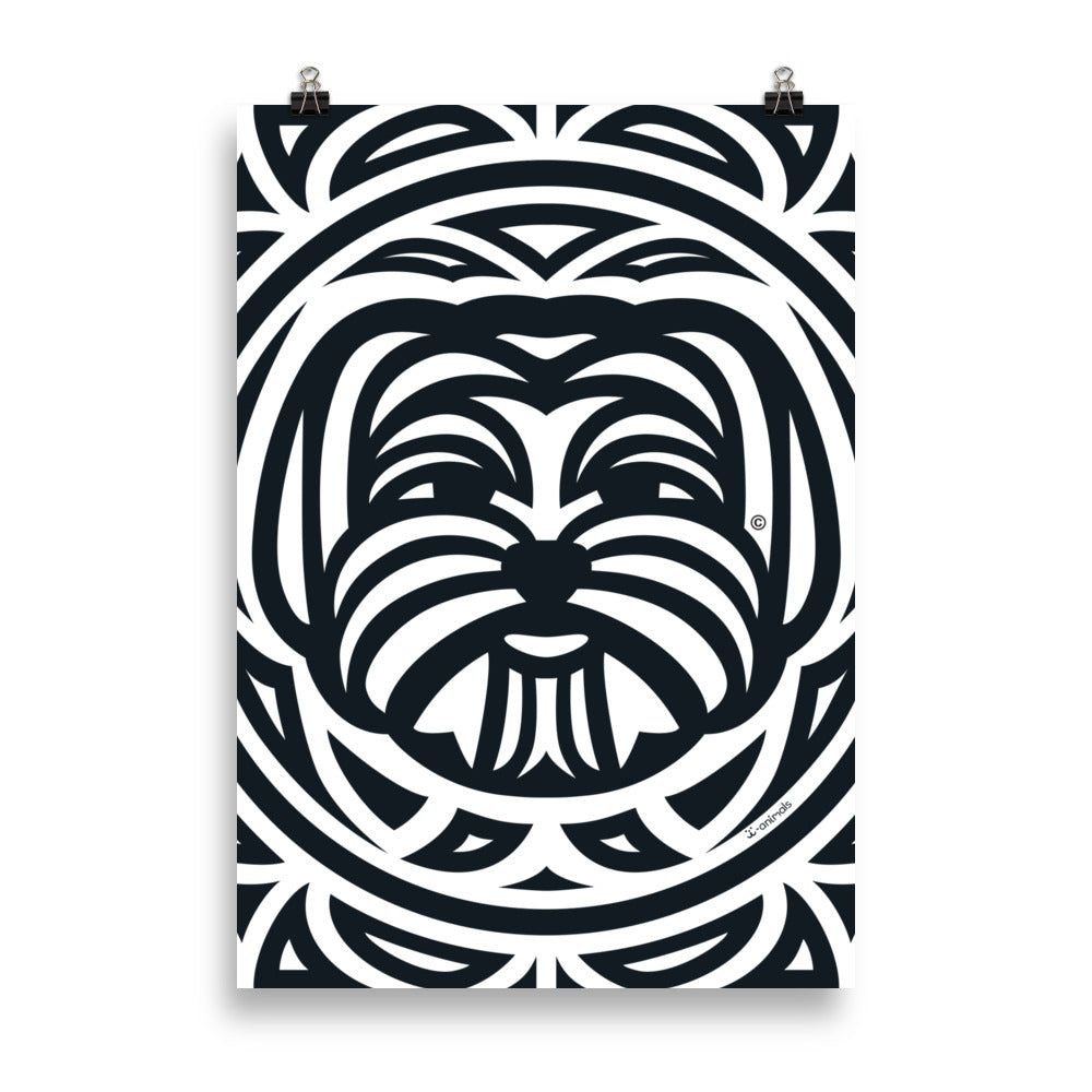 Pôster Maltês - Tribal - i-animals