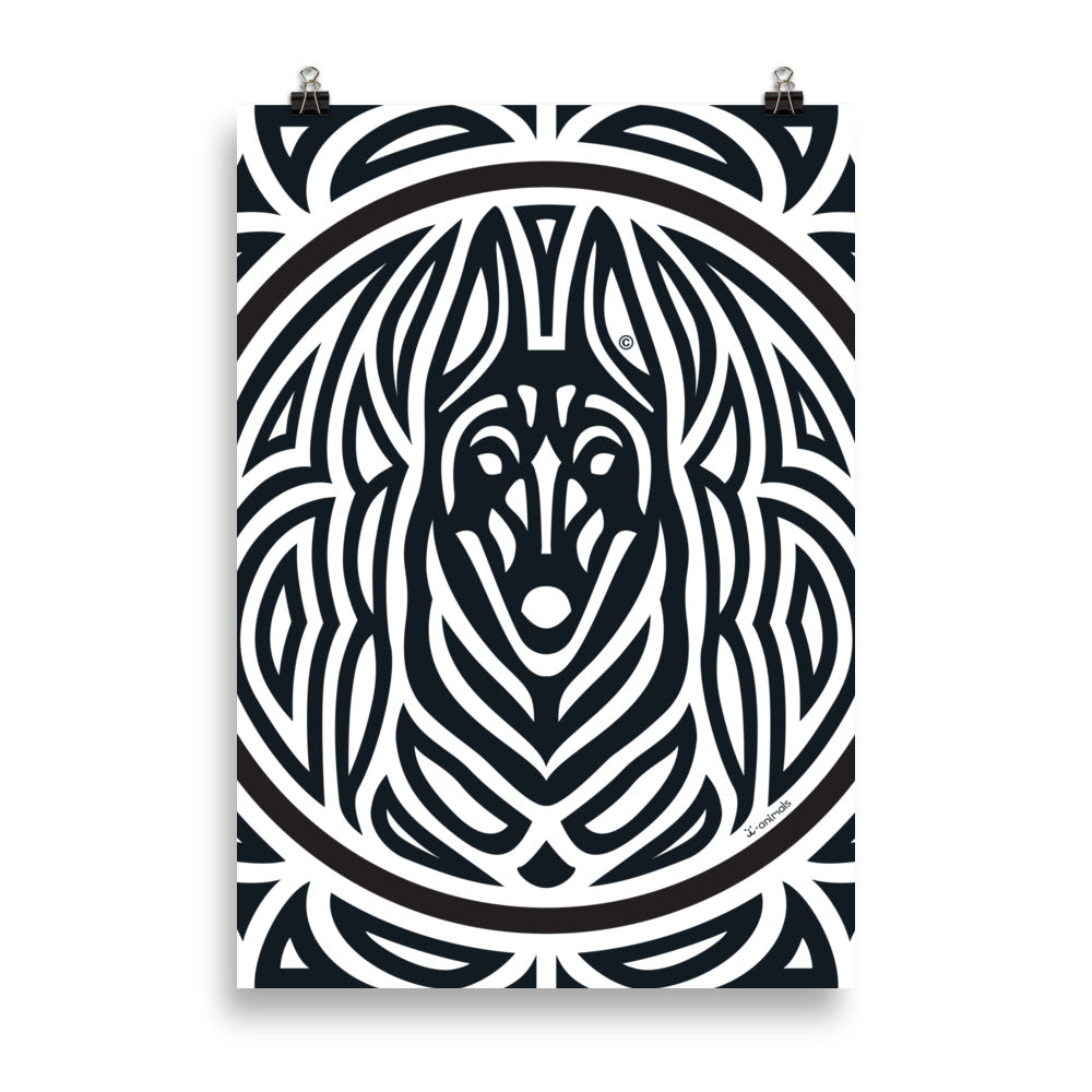 Pôster Malinois - Tribal - i-animals