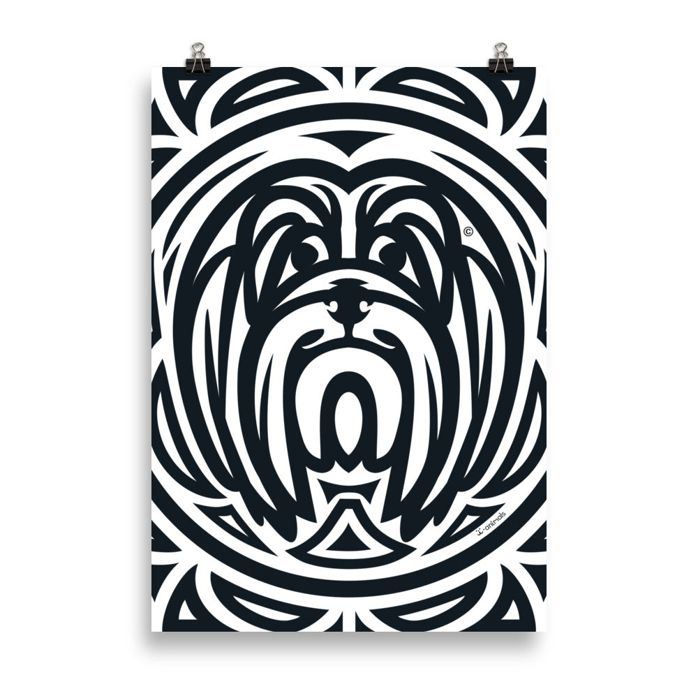 Pôster Lhasa Apso - Tribal - i-animals