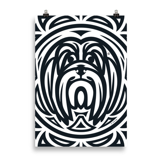 Pôster Lhasa Apso - Tribal - i-animals