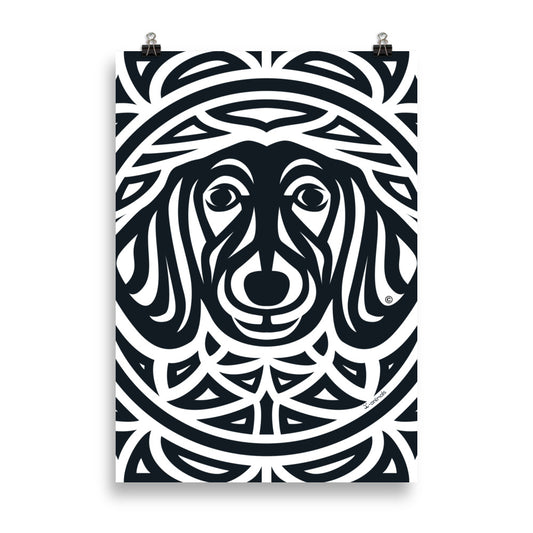 Pôster Dachshund - Tribal - i-animals