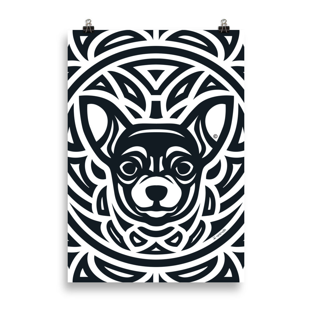 Pôster Chihuahua - Tribal - i-animals