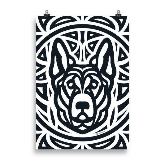 German Shepherd Poster - Tribal