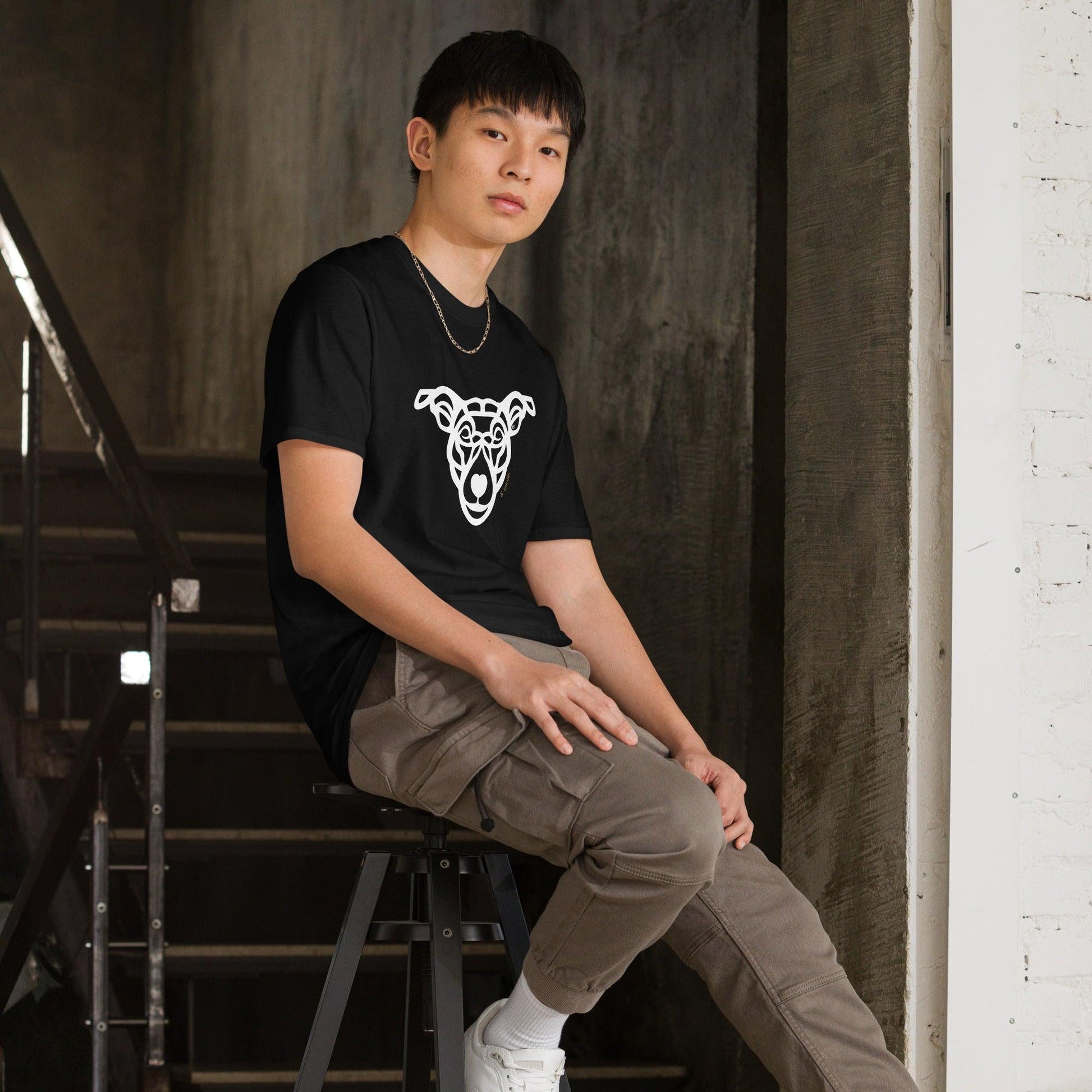 Camiseta unissex de manga curta - “cão vira-lata” - Tribal - i-animals