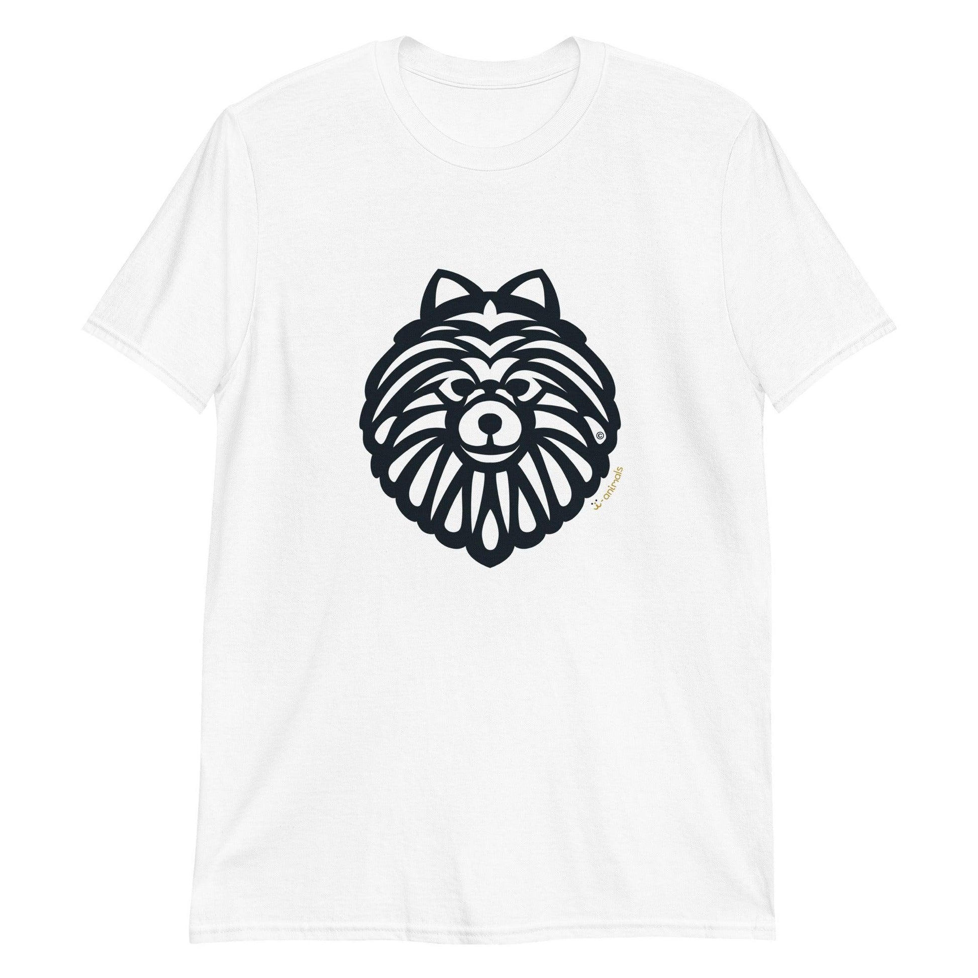 Camiseta unissex de manga curta - Spitz Alemão - Tribal - Cores Claras - i-animals