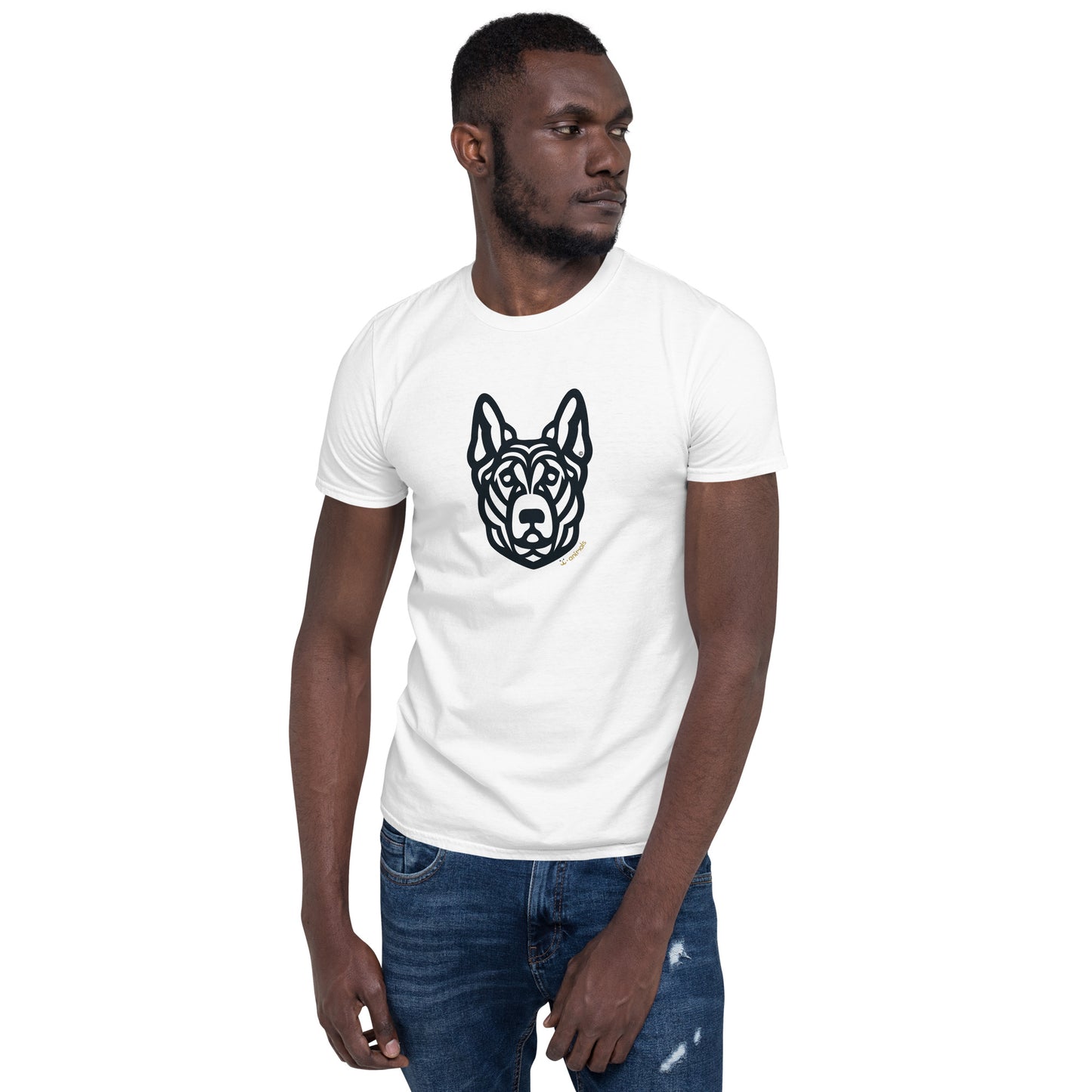 Unisex Basic Softstyle T-Shirt- German Shepherd - Tribal - Light Colors