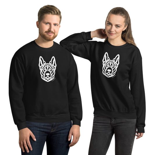 Unisex Crew Neck Sweatshirt - German Shepherd - Tribal