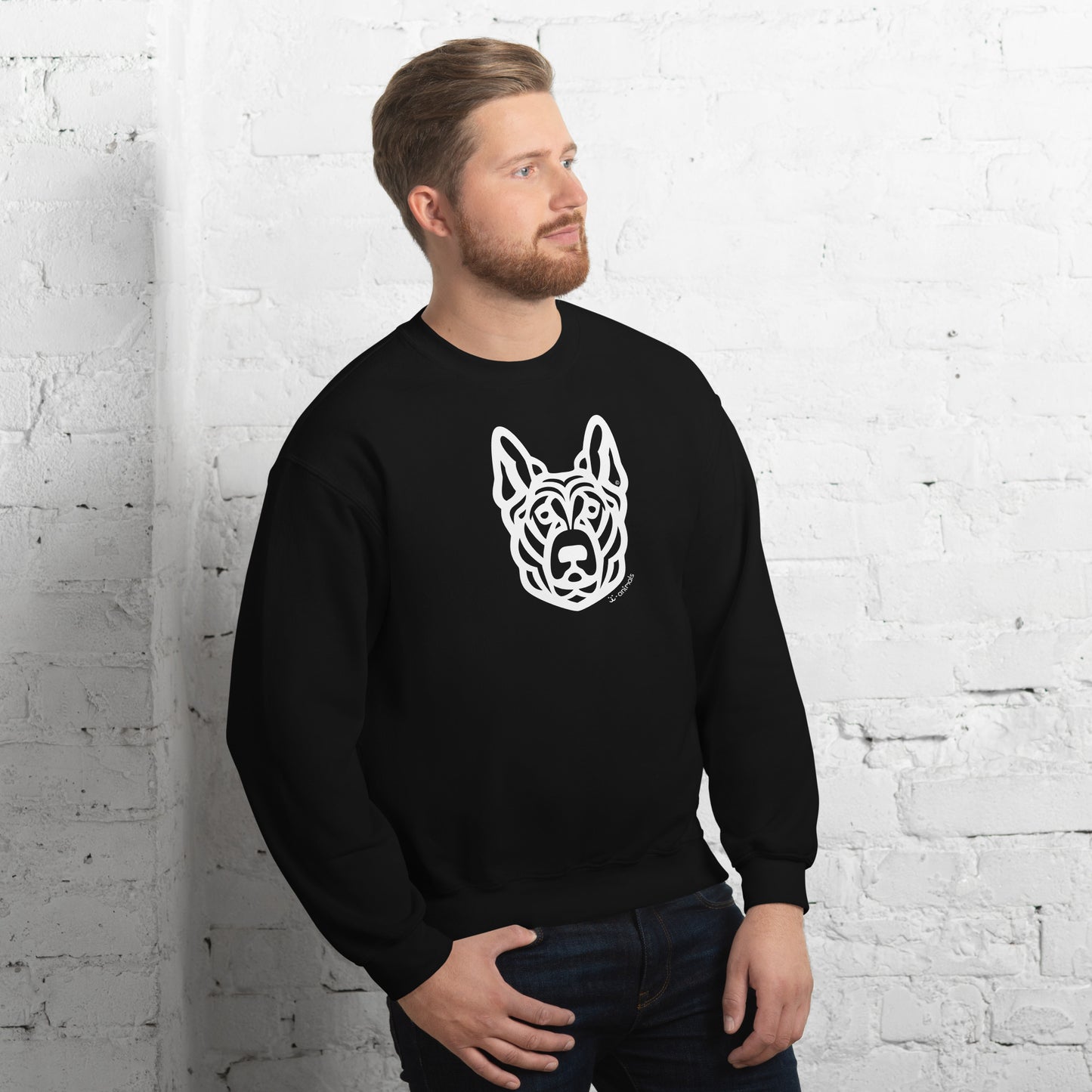 Unisex Crew Neck Sweatshirt - German Shepherd - Tribal