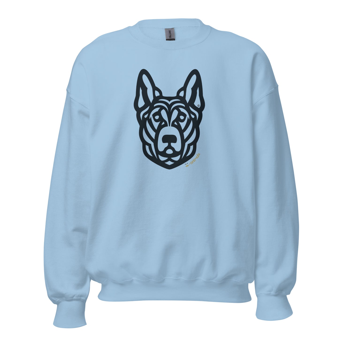 Unisex Crew Neck Sweatshirt - German Shepherd - Tribal - Light Colors