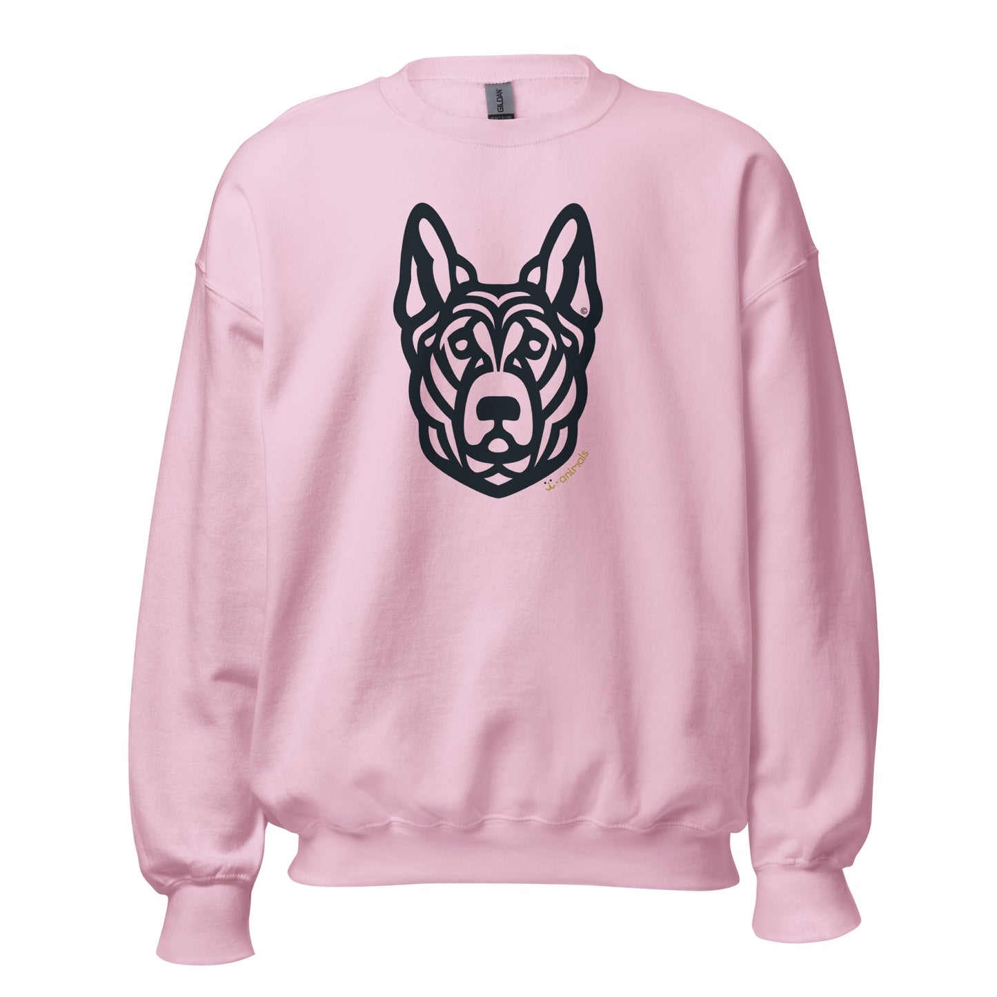 Unisex Crew Neck Sweatshirt - German Shepherd - Tribal - Light Colors