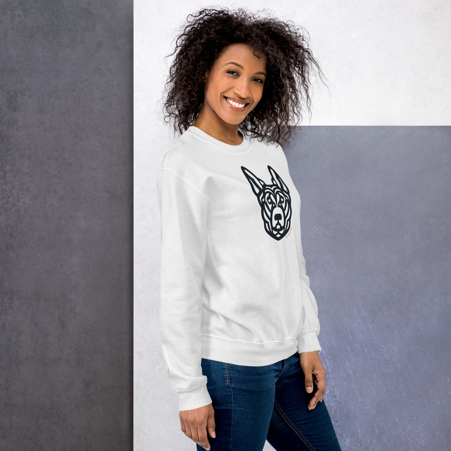 Unisex Crew Neck Sweatshirt - German Shepherd - Tribal - Light Colors