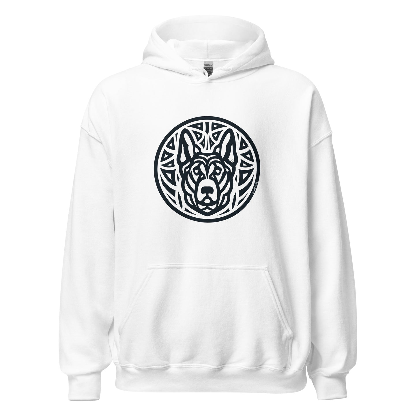 Unisex Heavy Blend Hoodie - German Shepherd - Tribal - Light Colors