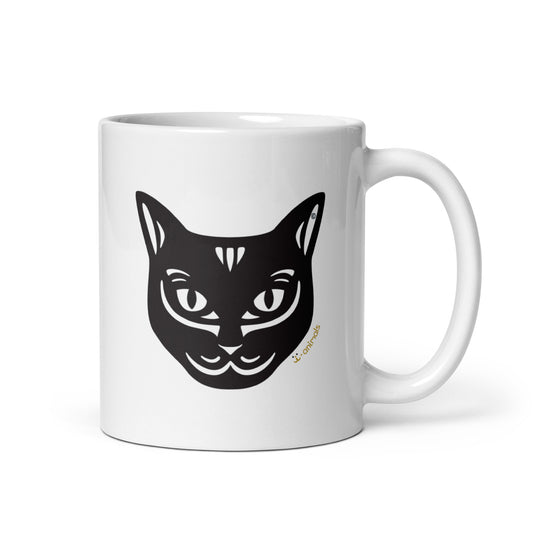 Black Cat Mug - Tribal
