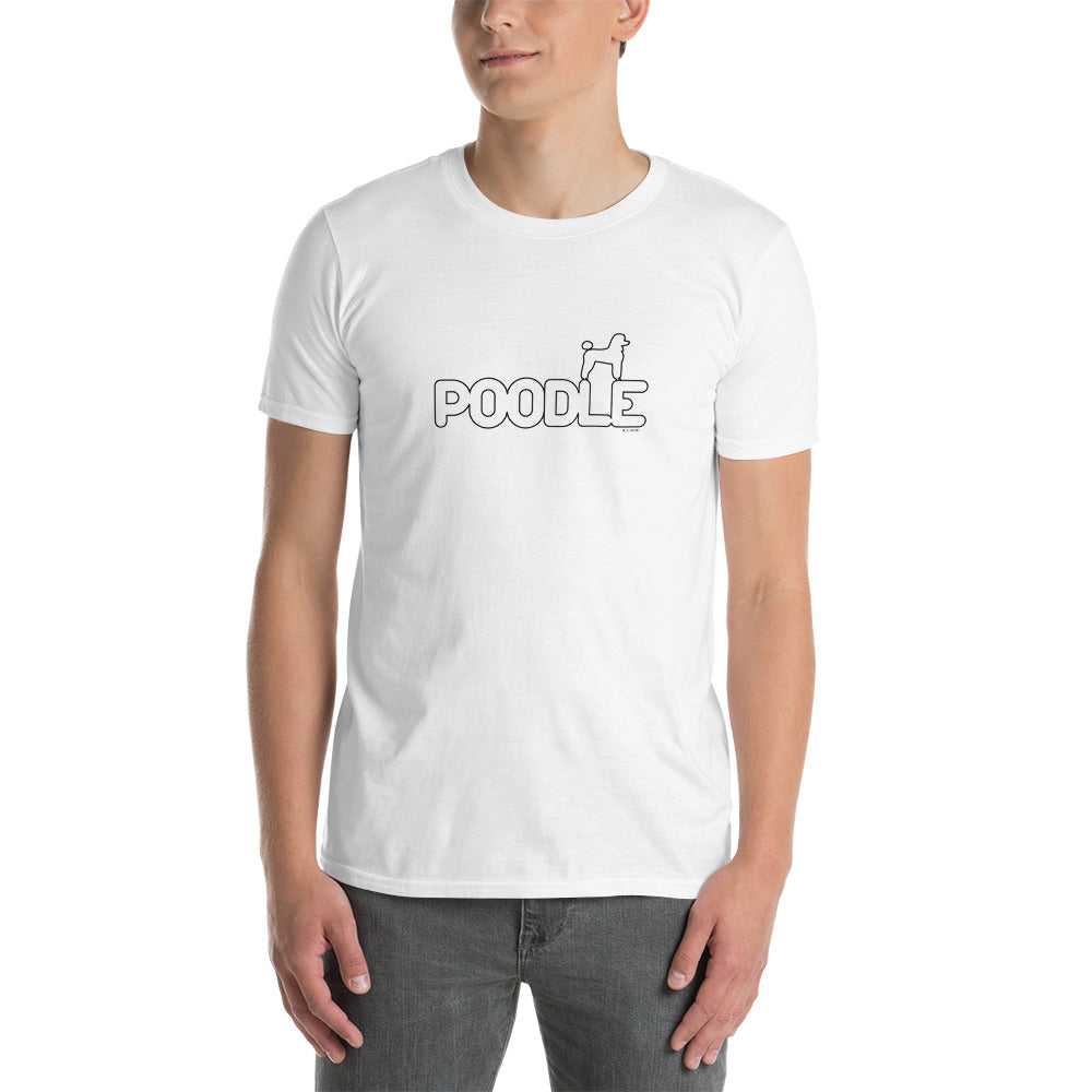Camiseta unissex com mangas curtas - Poodle - Cores claras i-animals