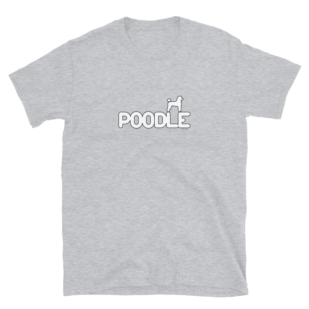 Camiseta unissex com mangas curtas - Poodle - Cores claras i-animals