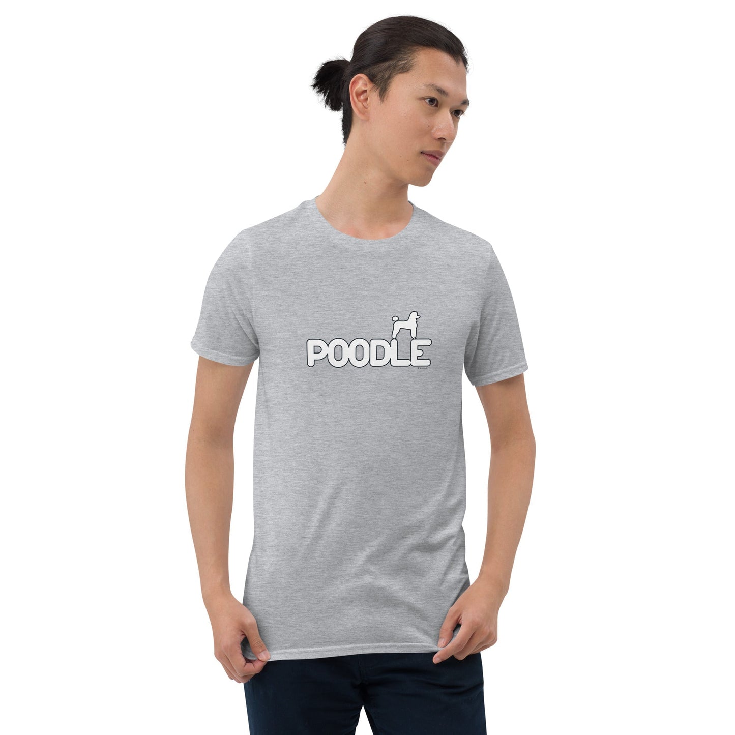 Camiseta unissex com mangas curtas - Poodle - Cores claras i-animals