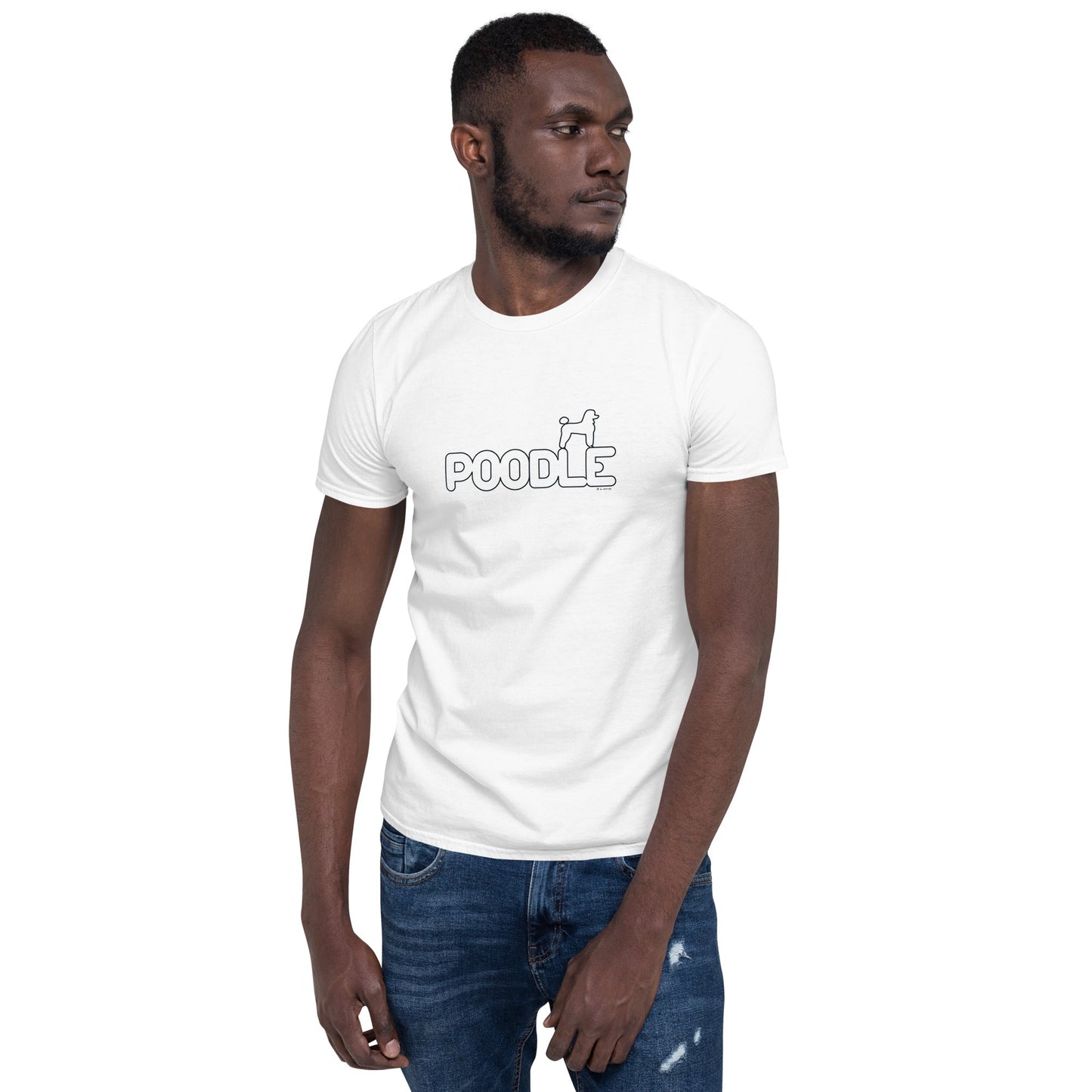 Camiseta unissex com mangas curtas - Poodle - Cores claras i-animals
