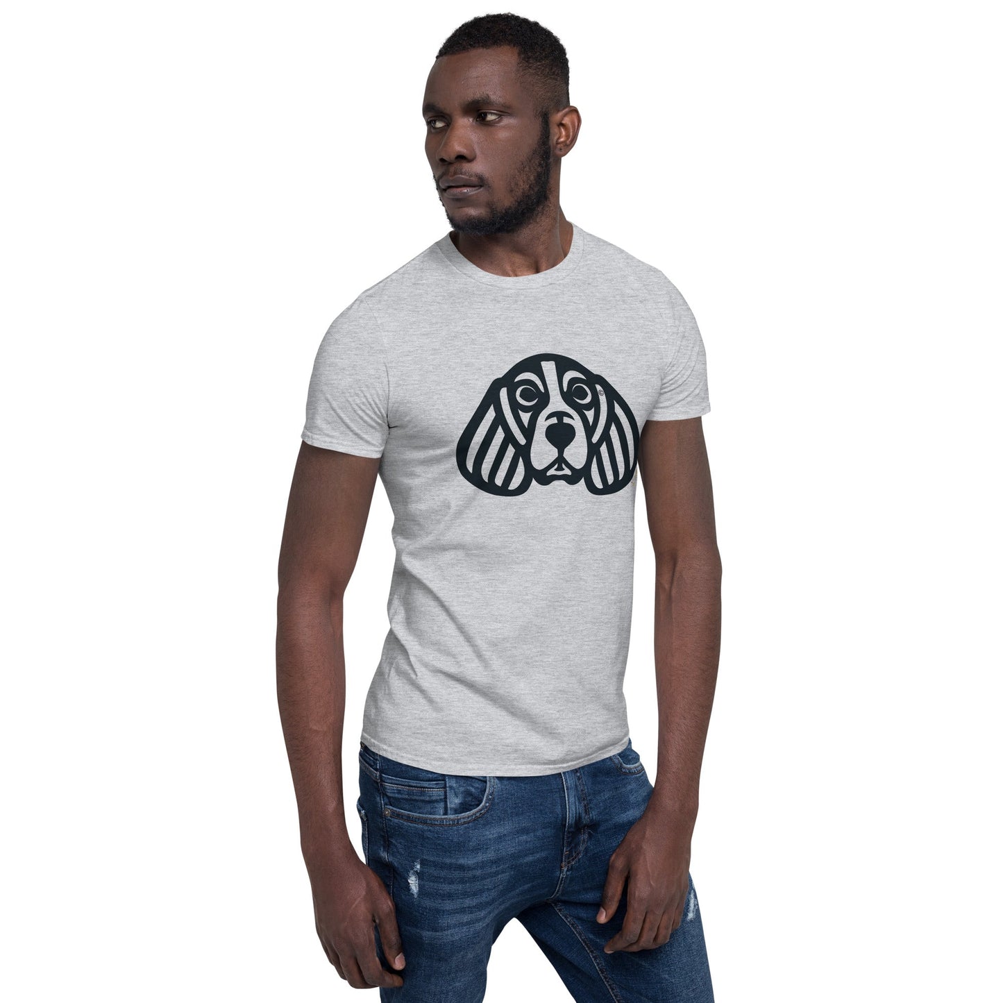 Camiseta unissex de manga curta - Beagle - Tribal - Cores Claras i-animals
