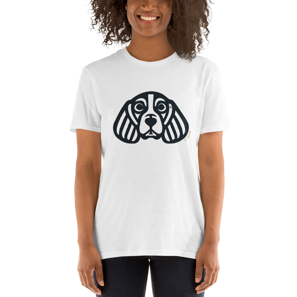 Camiseta unissex de manga curta - Beagle - Tribal - Cores Claras i-animals