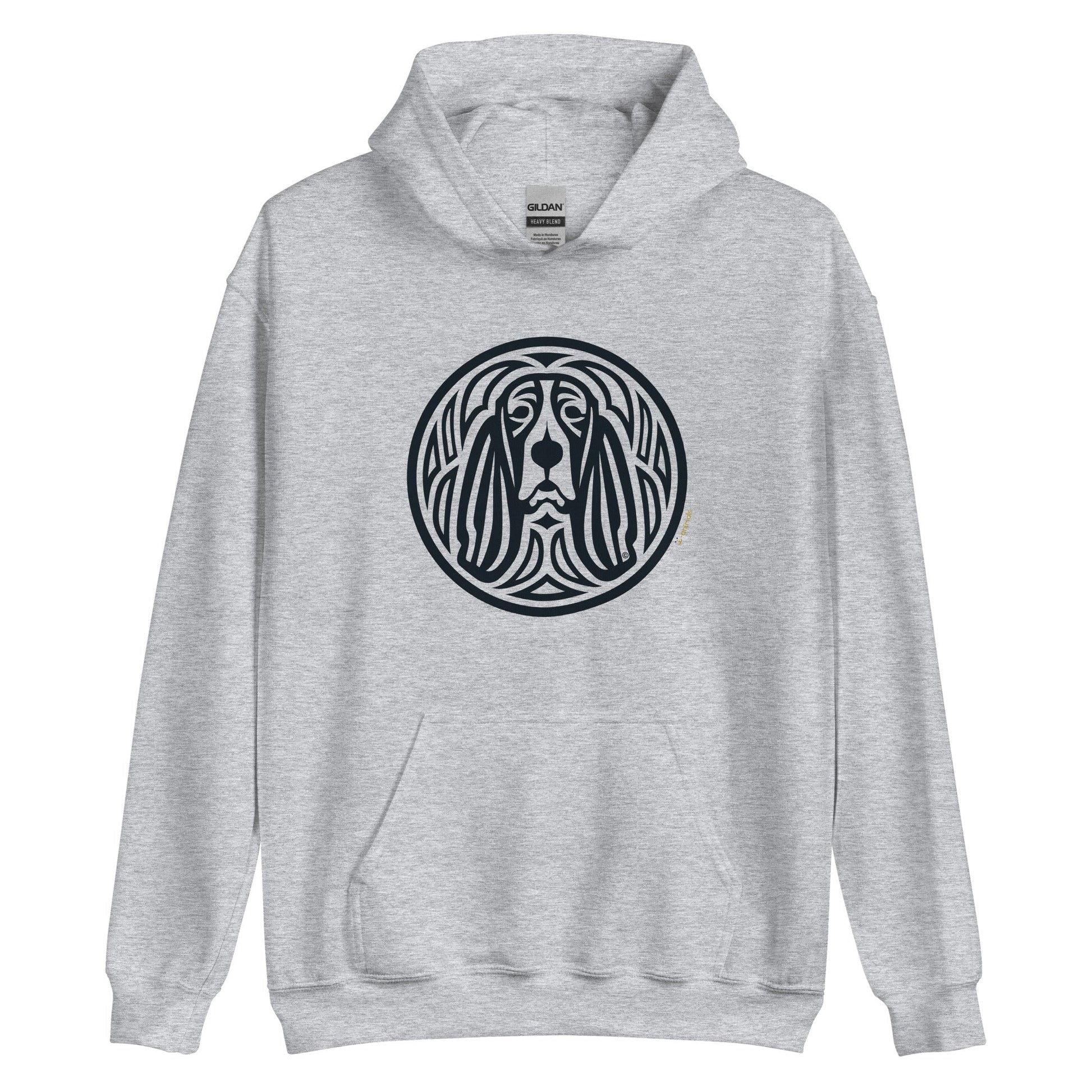 Moletom com capuz unissex - Basset Hound - Tribal - Cores Claras i-animals