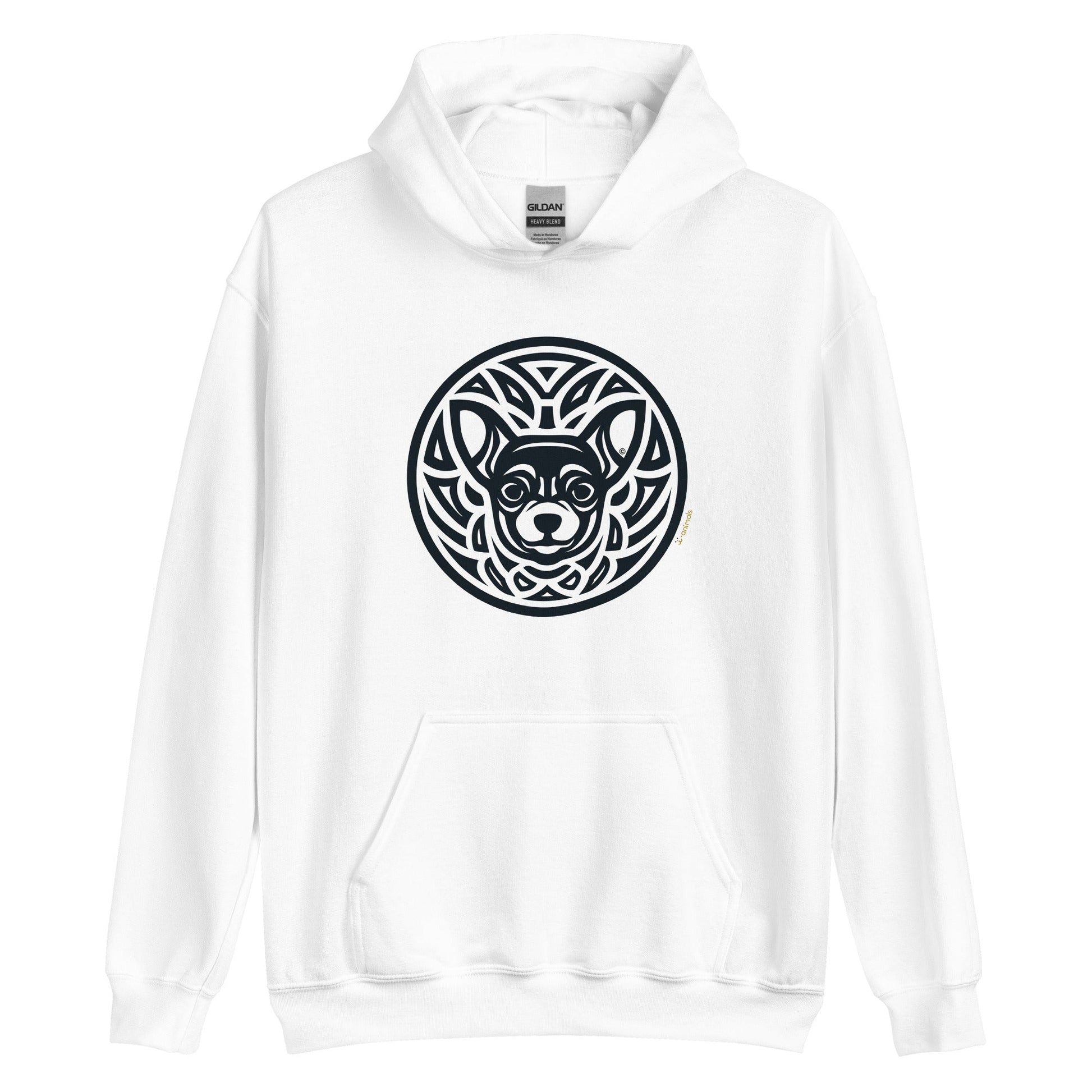 Moletom com capuz unissex - Chihuahua - Tribal - Cores Claras i-animals