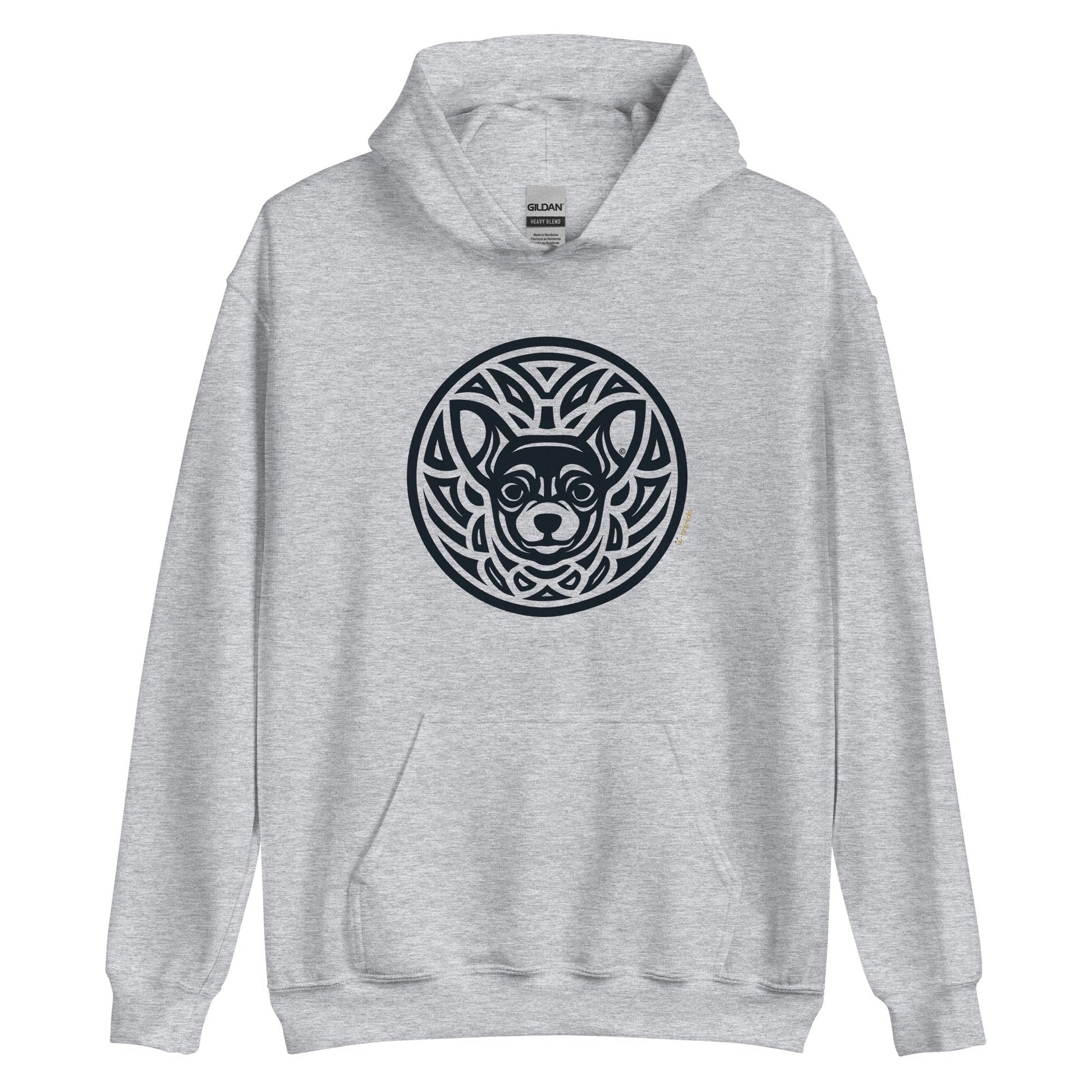 Moletom com capuz unissex - Chihuahua - Tribal - Cores Claras i-animals