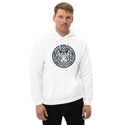 Moletom com capuz unissex - Gato Tigrado - Tribal - Cores Claras i-animals