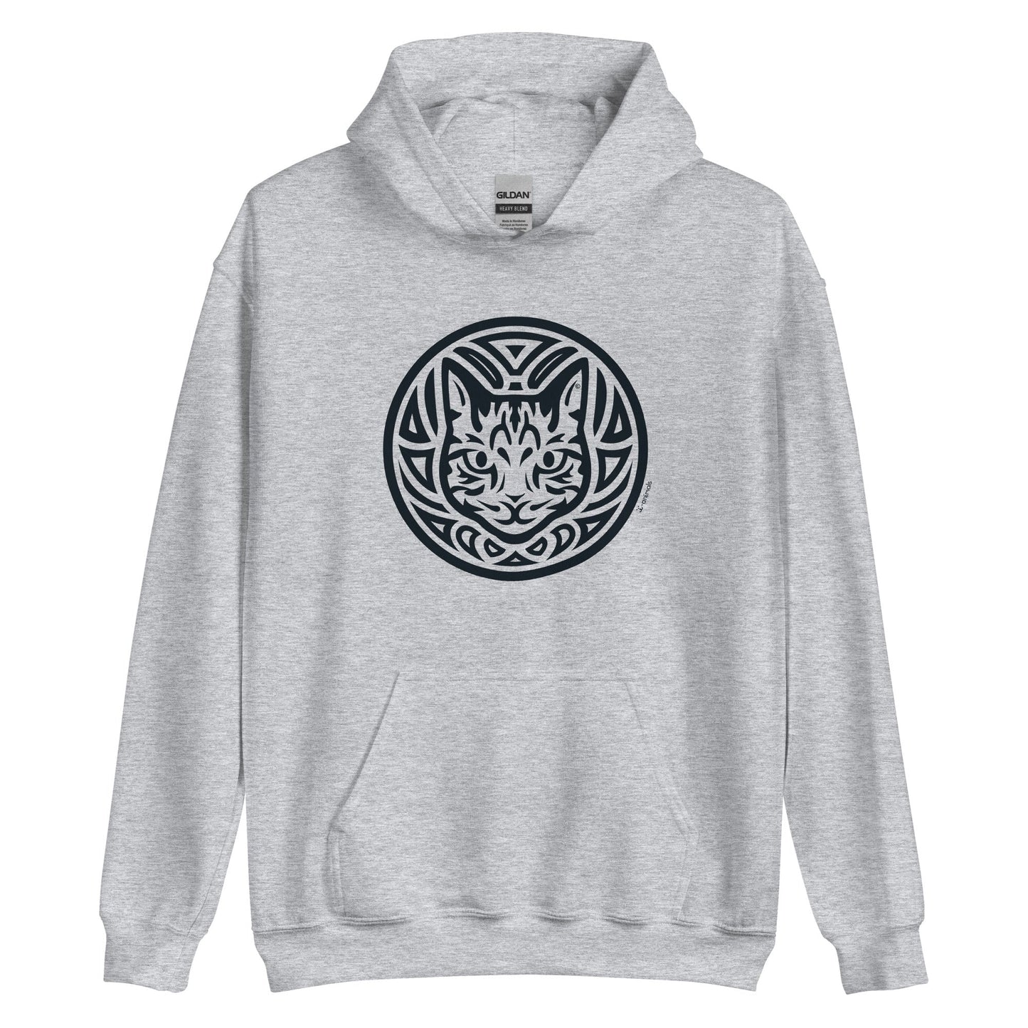 Moletom com capuz unissex - Gato Tigrado - Tribal - Cores Claras i-animals
