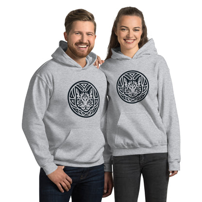 Moletom com capuz unissex - Gato Tigrado - Tribal - Cores Claras i-animals