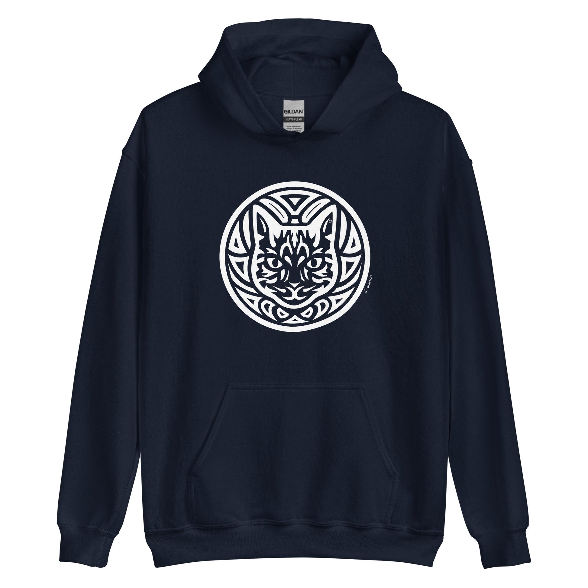 Moletom com capuz unissex - Gato Tigrado - Tribal i-animals