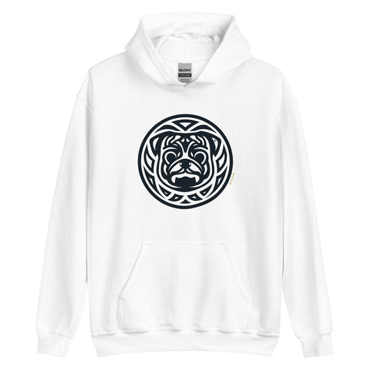 Moletom com capuz unissex - Pug - Tribal - Cores Claras i-animals