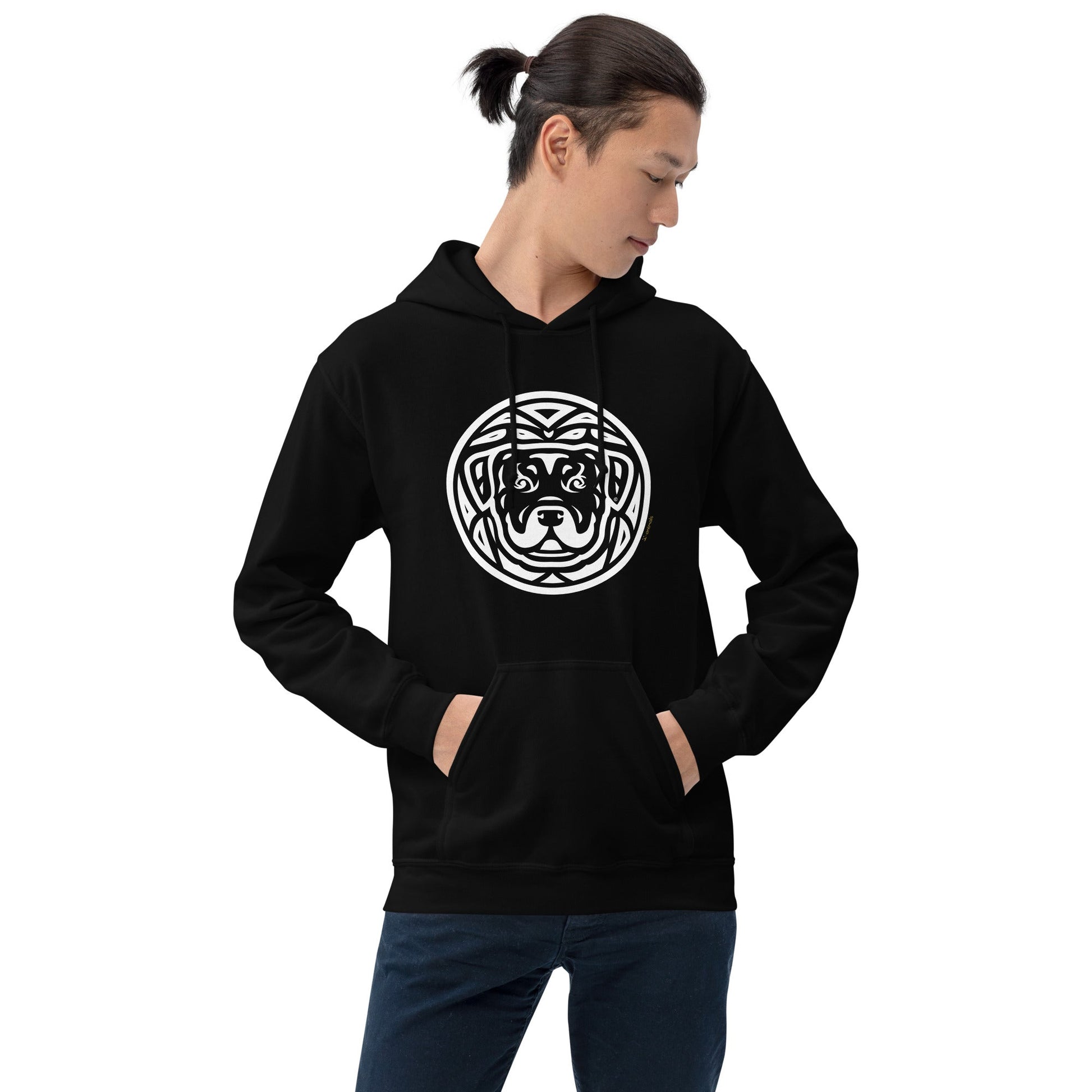 Moletom com capuz unissex - Rottweiler - Tribal i-animals